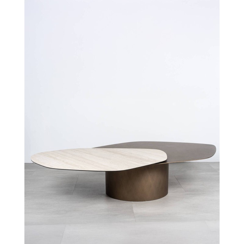 Mesa de centro cerámica travertino | Muebles Benítez