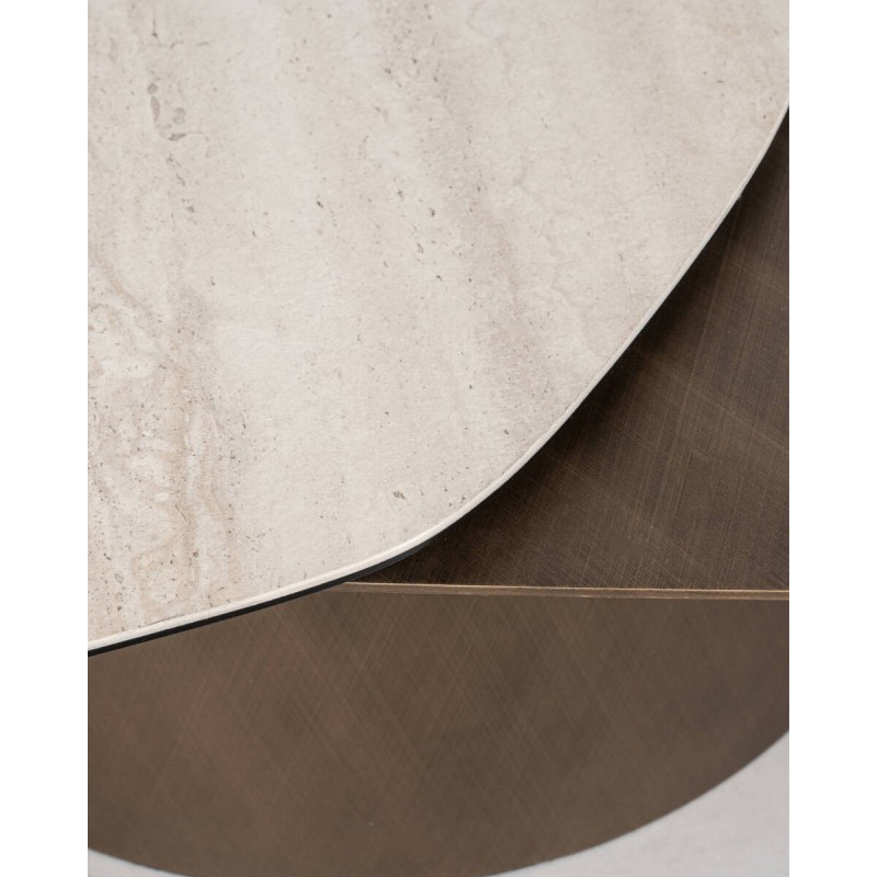 Mesa de centro cerámica travertino | Muebles Benítez