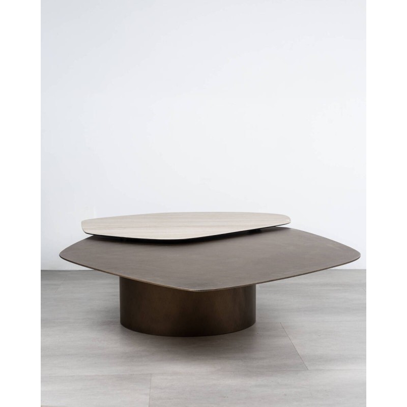 Mesa de centro cerámica travertino | Muebles Benítez
