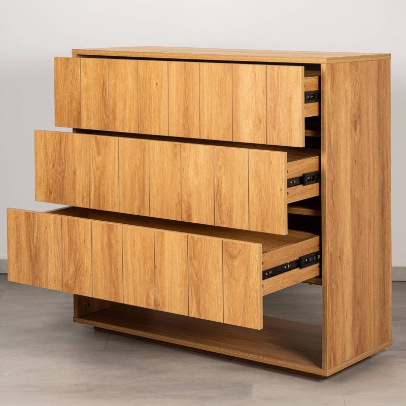 Cómoda Vardar Roble 3 Cajones | Muebles Benítez