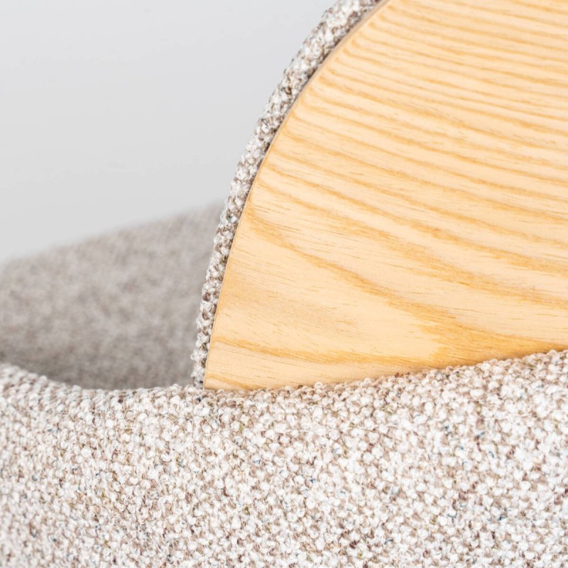 Silla de Comedor Lora | Bouclé Crema y Roble Natural | Muebles a Benítez