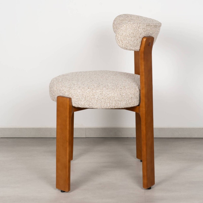Silla de Comedor Turca | Bouclé Crema y Haya Nogal | Muebles a Benítez