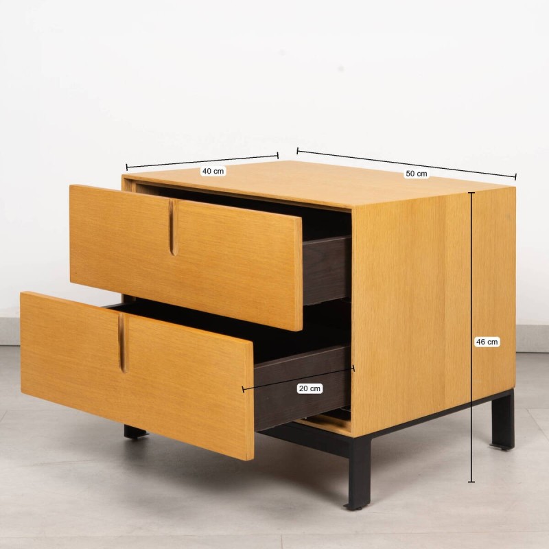 Mesita de Noche Frame Roble | Muebles Benítez
