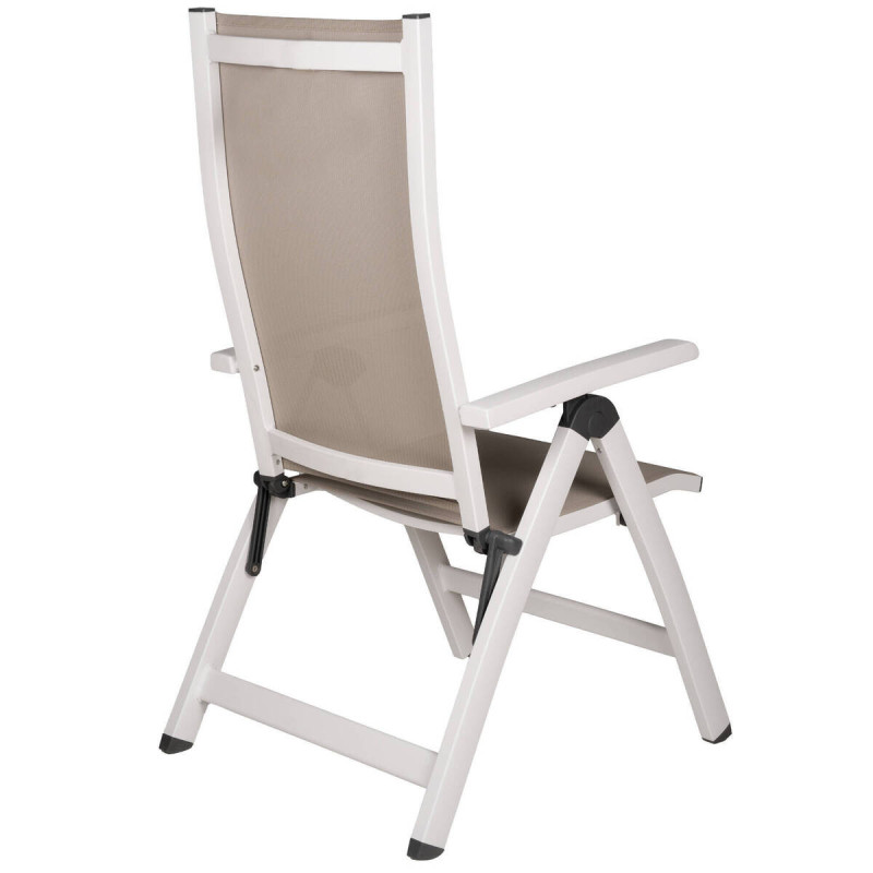 Silla reclinable exterior aluminio  textilene caqui 114x60x66cm