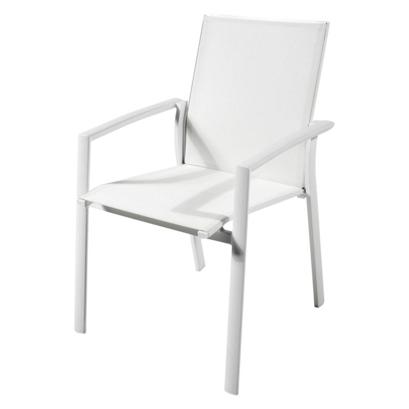 Silla de exterior aluminio blanco 58.5x60x90cm