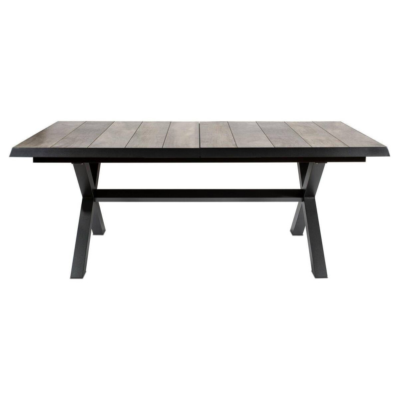 Mesa de comedor exterior extensible aluminio y cerámica 204/264x104x75cm