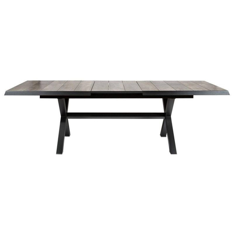 Mesa de comedor exterior extensible aluminio y cerámica 204/264x104x75cm