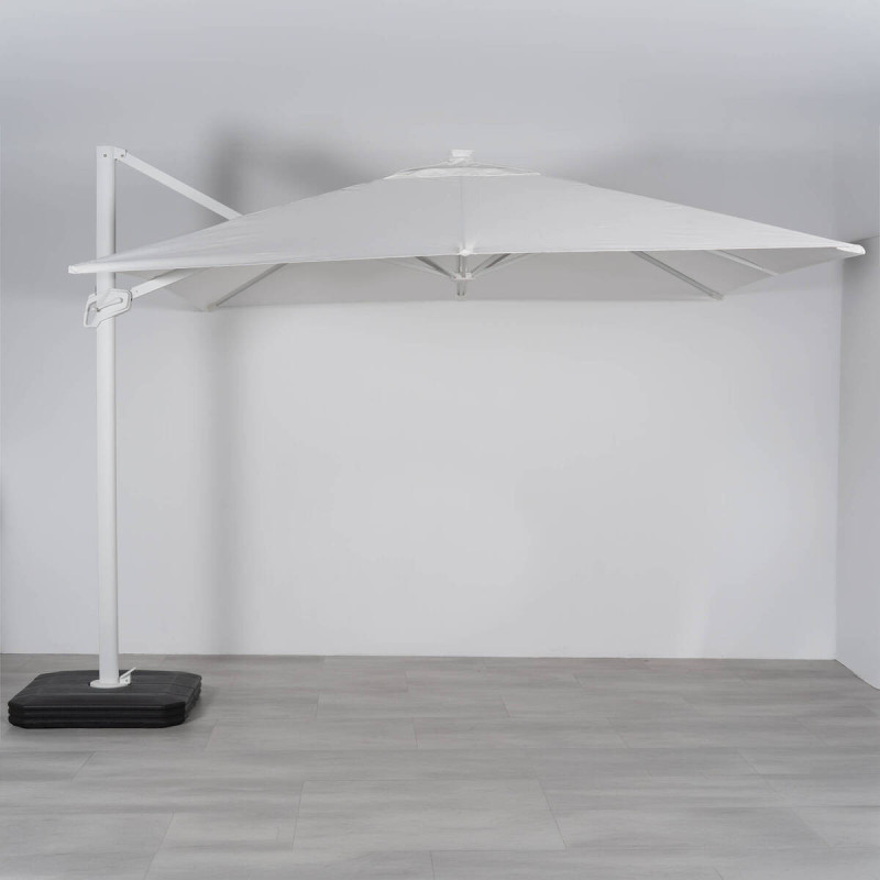 Parasol lateral Roma 3×3 m blanco roto con LED | Muebles Benítez
