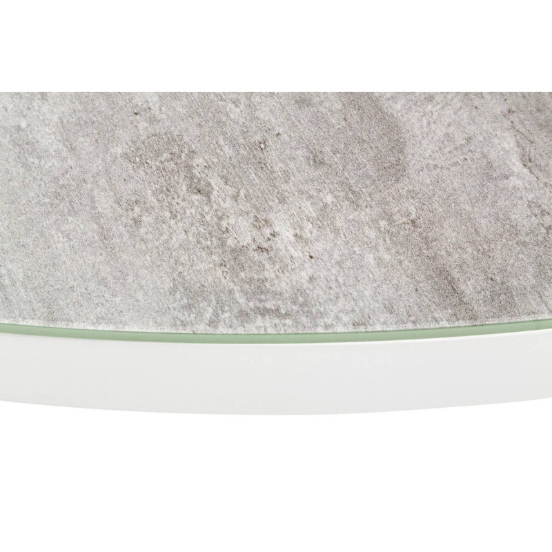 Mesa comedor redonda aluminio y cerámica 150x75cm
