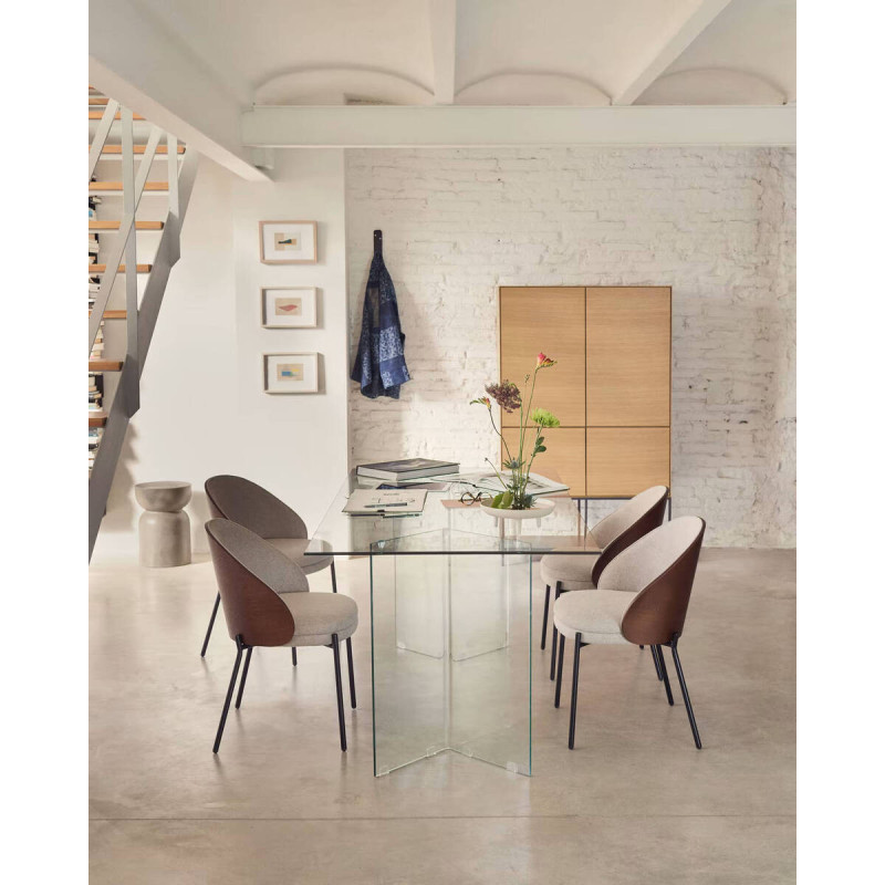 Mesa burano de cristal 180x90x78cm