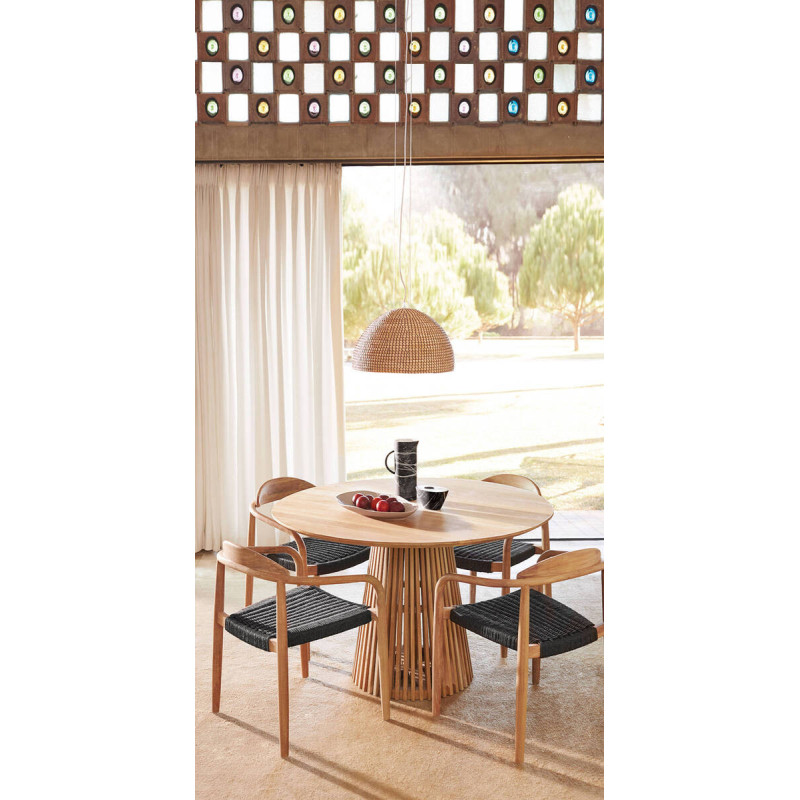 Mesa jeanette ø 120 cm madera maciza de teca
