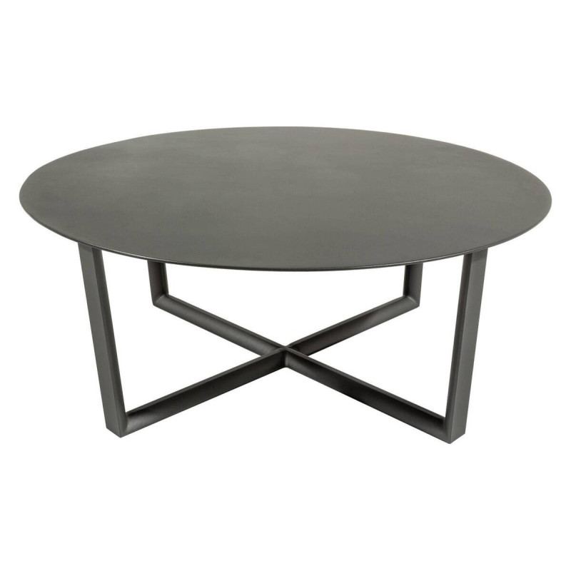 Mesa de centro de exterior redonda alumunio gris 99x38cm