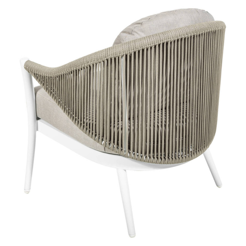 Sillón exterior aluminio blanco cuerda helena 72x70x77cm