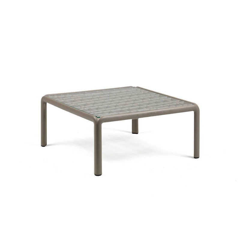 Mesa komodo tórtora con vidrio