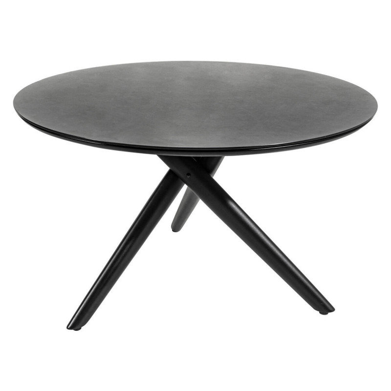 Mesa de comedor de exterior negro cristal porcelánico 120x74cm