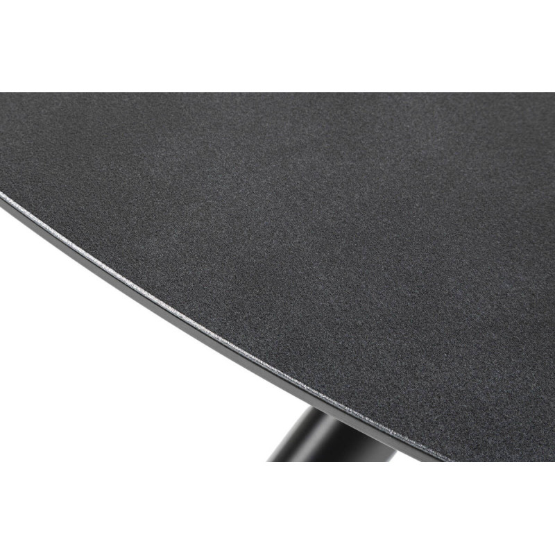 Mesa de comedor de exterior negro cristal porcelánico 120x74cm