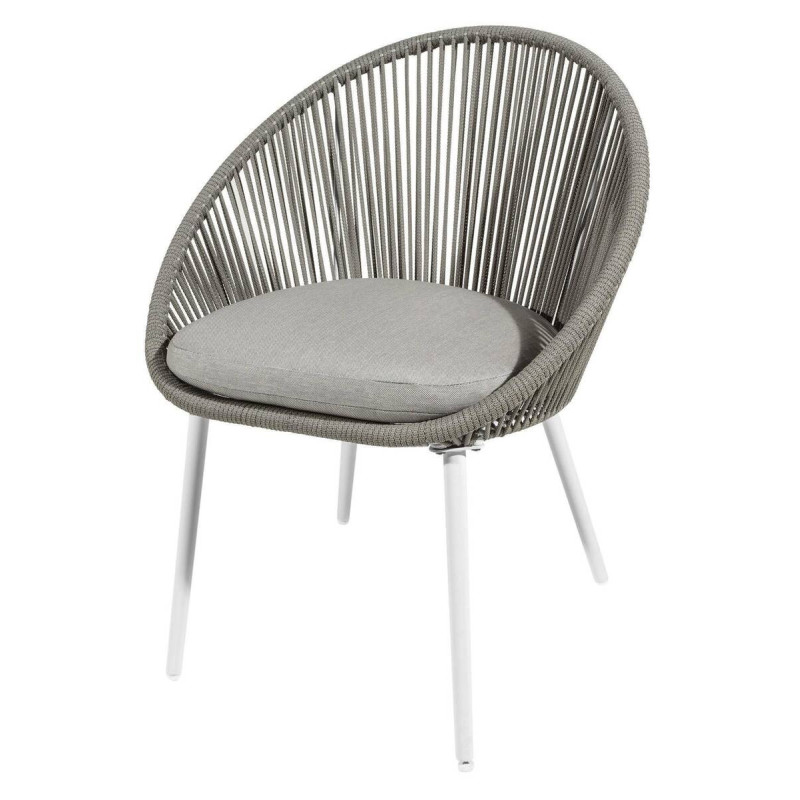 Silla curvy cojín gris respaldo cuerdas 72x66x85.5cm