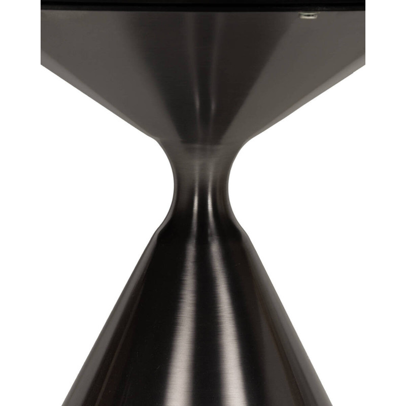 Mesa de comedor redonda nova con tapa de cerámica y base cónica gris 135x76cm