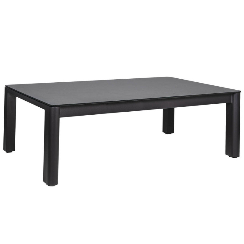 Mesa de centro de exterior de aluminio y tapa de cerámica gris 120x75x41cm