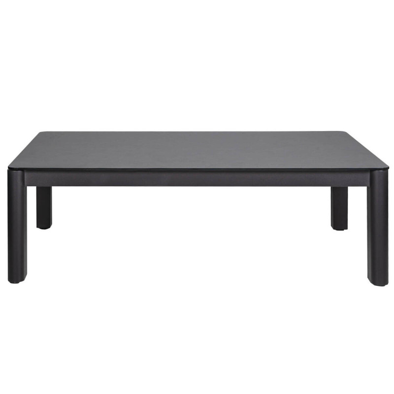 Mesa de centro de exterior de aluminio y tapa de cerámica gris 120x75x41cm
