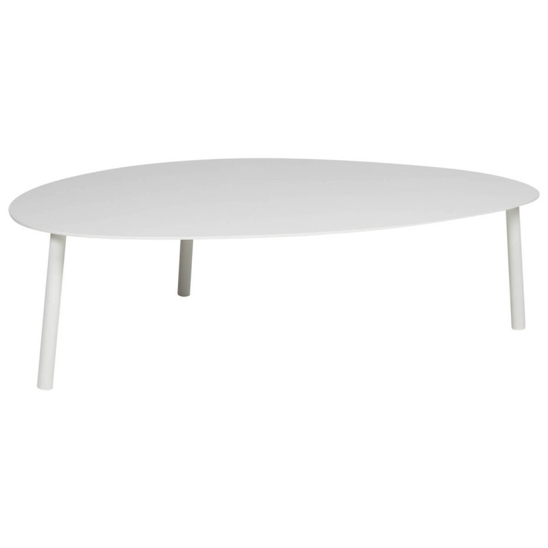Mesa de centro grande de aluminio color blanco 109x76x30cm