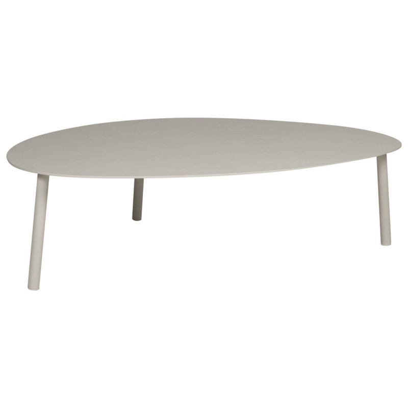 Mesa de centro grande de aluminio gris taupe 109x76x30cm