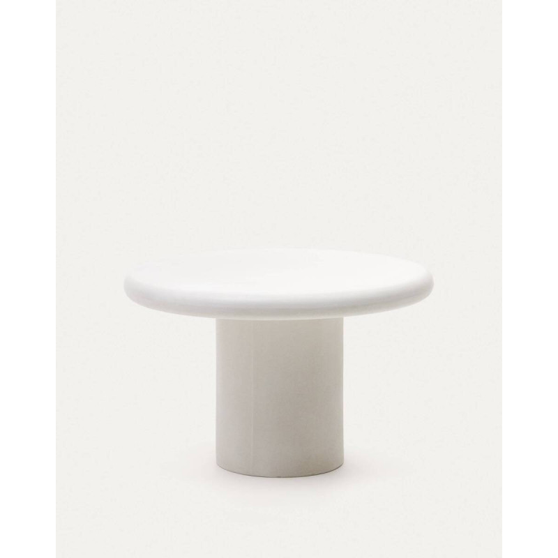 Mesa redonda Addaia de cemento blanco Ø120 cm