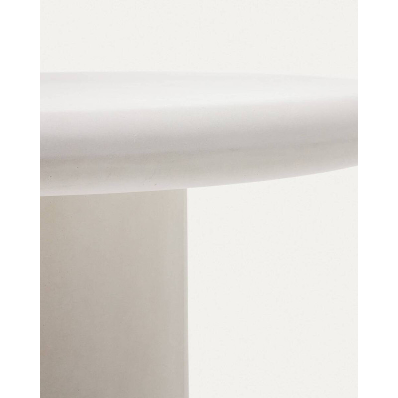 Mesa redonda Addaia de cemento blanco Ø120 cm