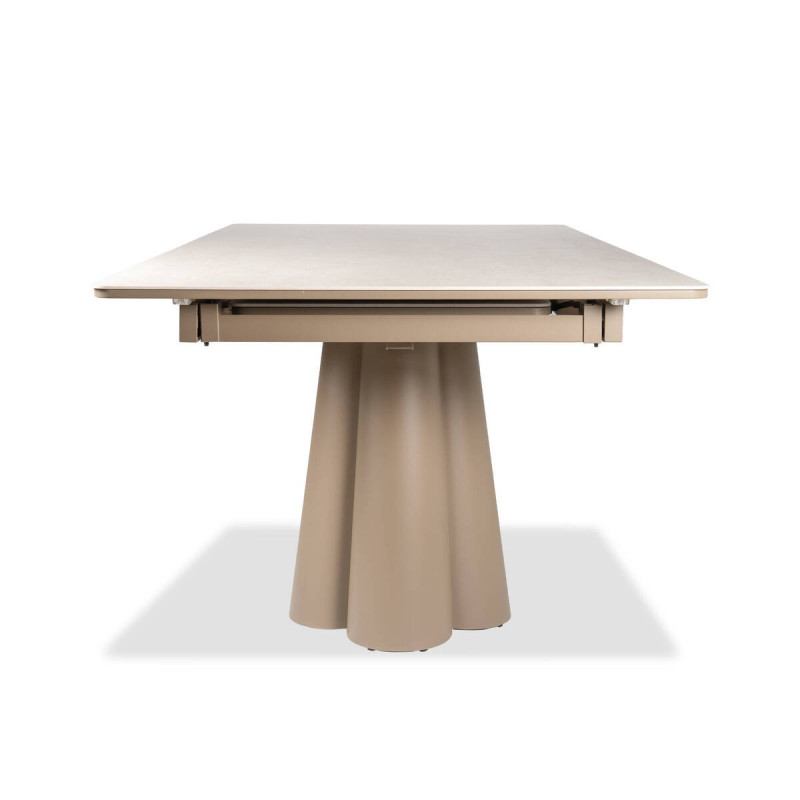 Mesa de comedor exterior clover extensible  de aluminio y cerámica 360/240x110x76cm