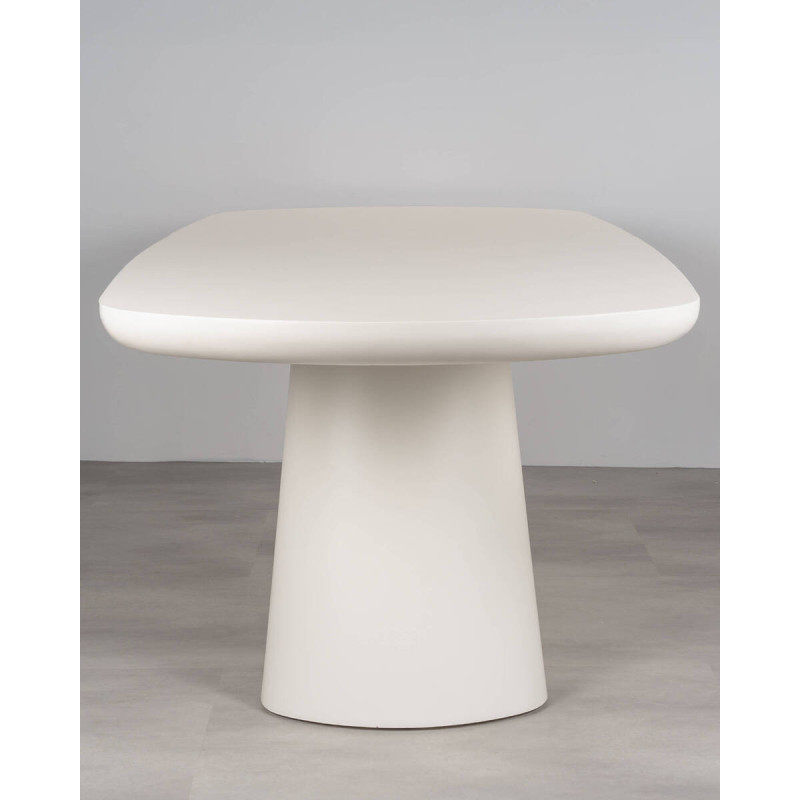 Mesa de comedor Brandy · Diseño moderno en MDF acabado crema blanco