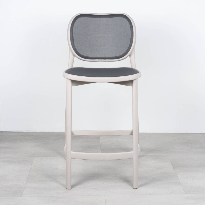 Taburete gris claro 65 cm polipropileno y textilene | Muebles Benítez